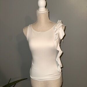 Elegant White Ruffle Sleeve Top